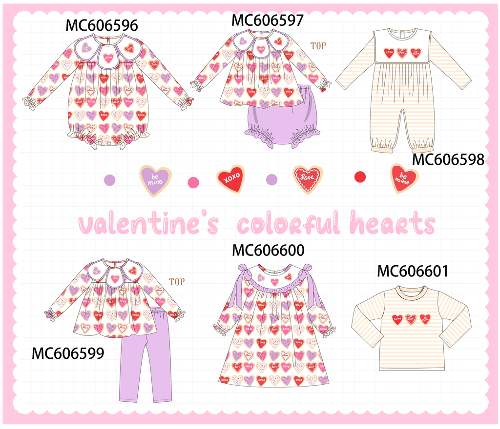 PO96 Multicolor heart embroidery collection - ETA December to LC