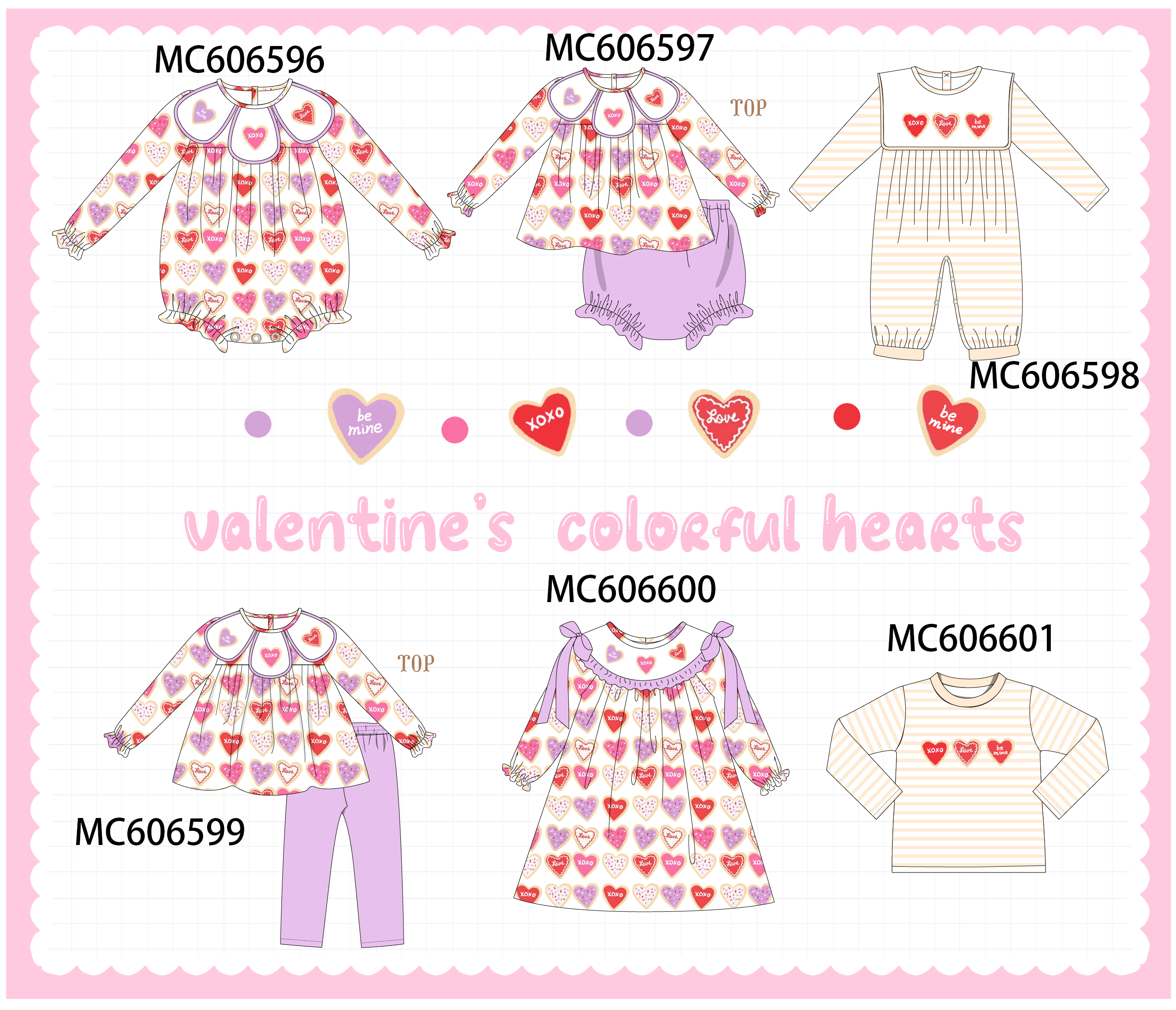 PO96 Multicolor heart embroidery collection - ETA December to LC