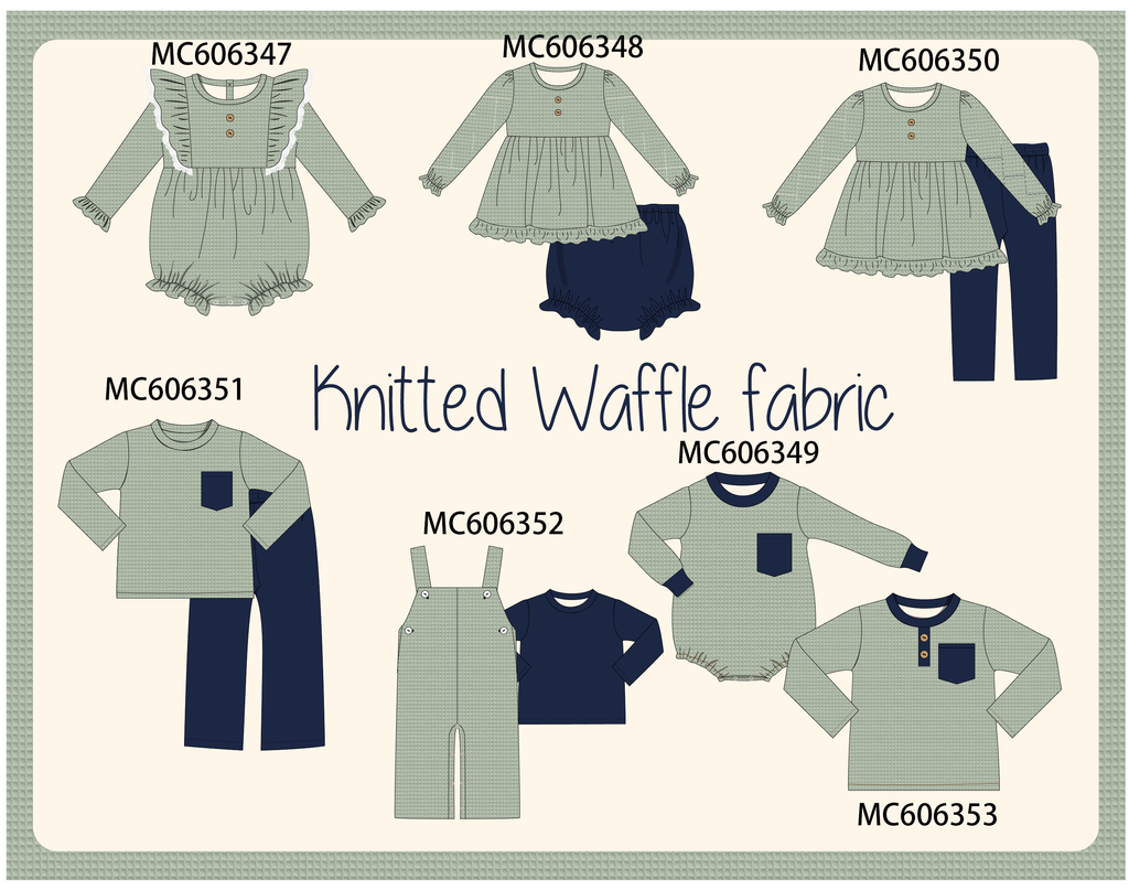 PO95 Navy waffle ruffle collection - ETA early December to LC