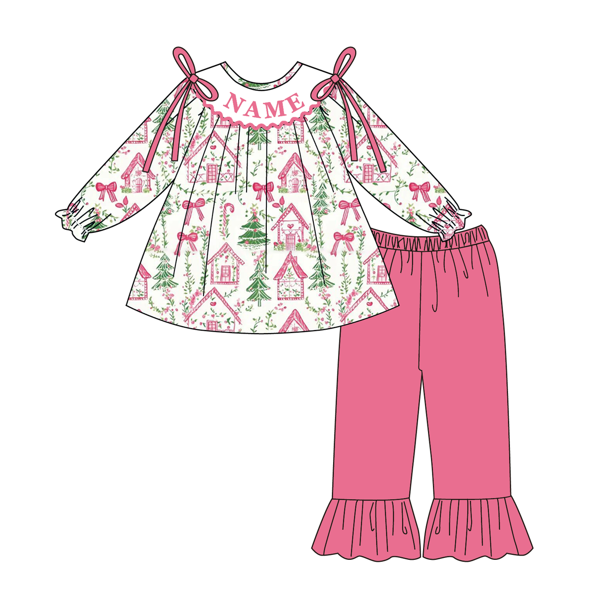 Christmas Floral Machine Smock - ETA NOVEMBER