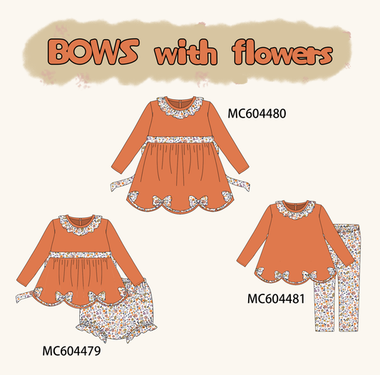 PO88 Orange floral print ruffle collection (ETA September to LC)