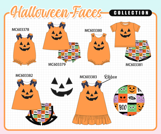 PO83 Orange halloween face applique collection (eta August)