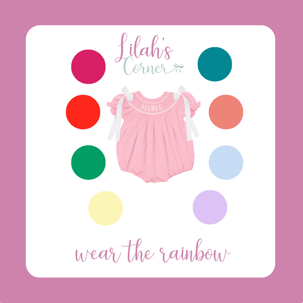 Wear the Rainbow Girls Bubble - Hand Smocked - ETA JANUARY
