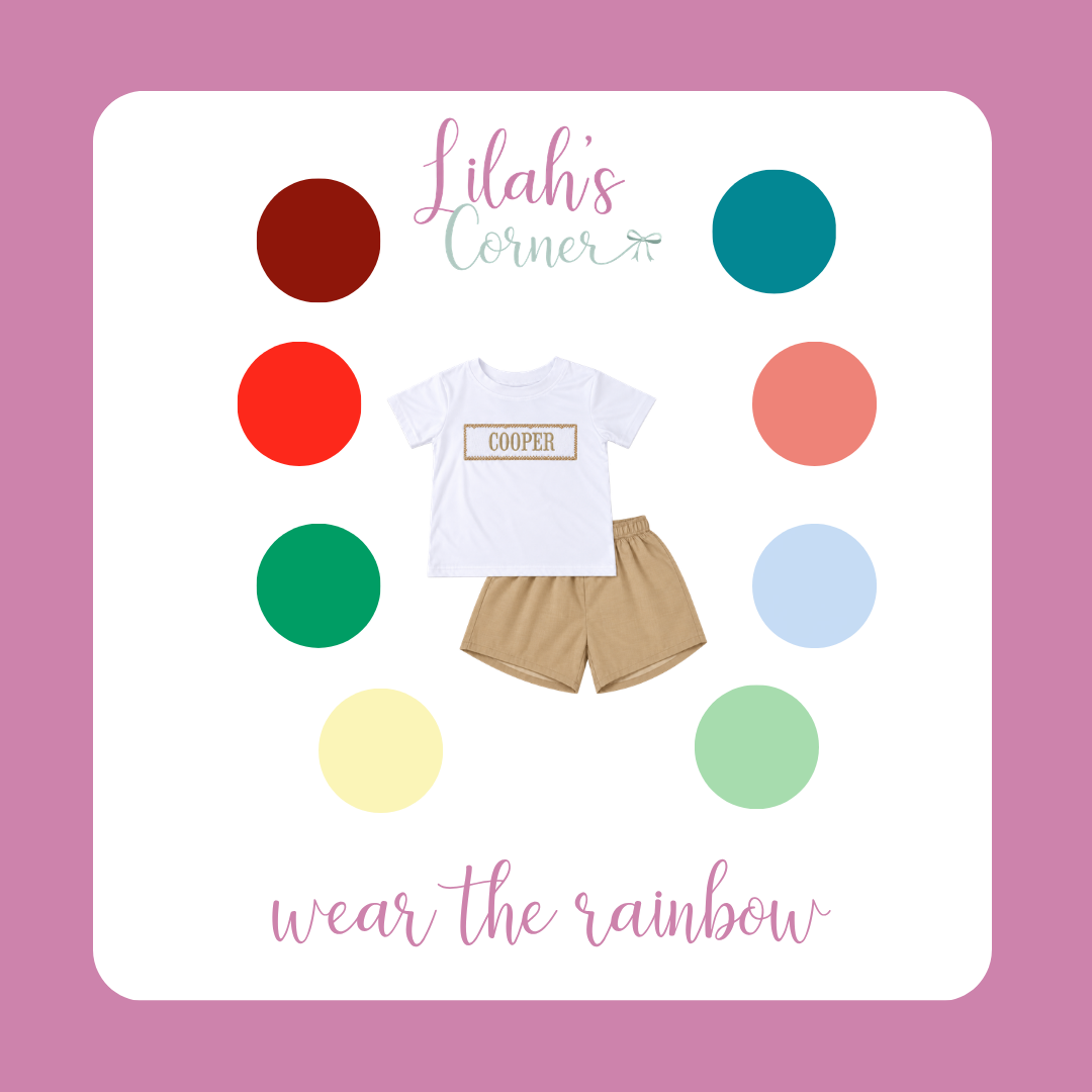 Wear the Rainbow Boy Short Set - Hand Smocked - ETA JANUARY