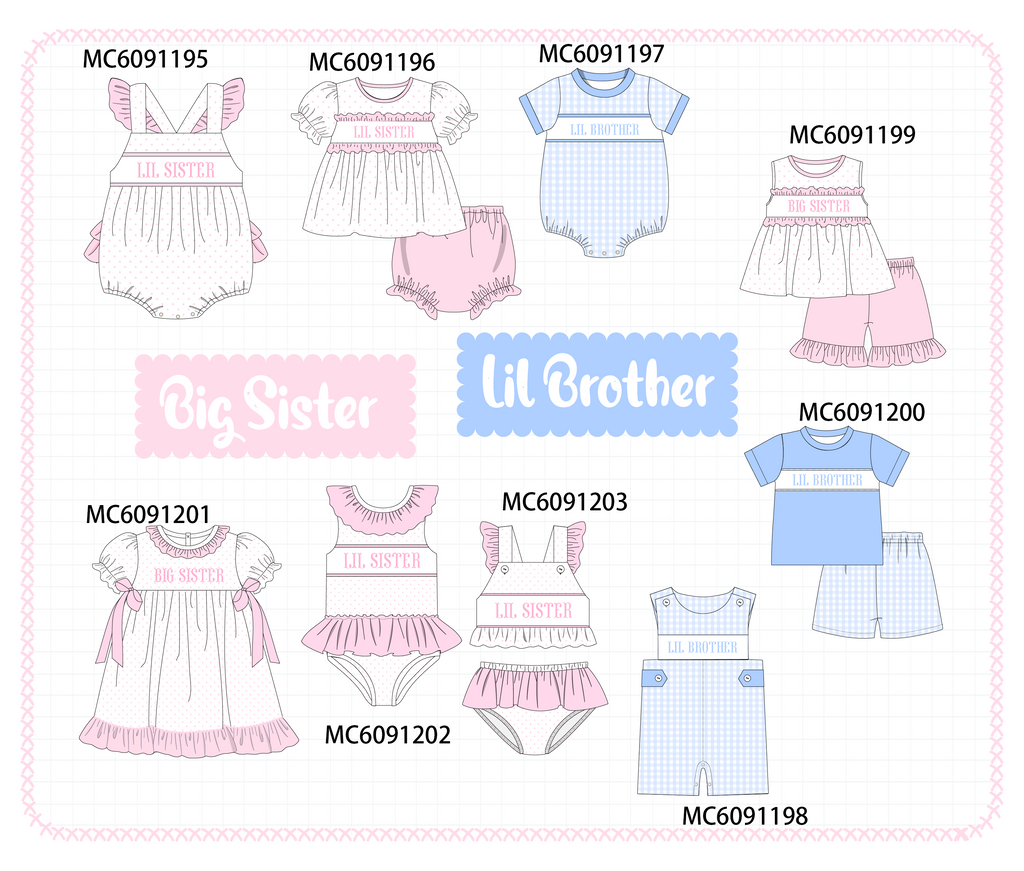PO107 Pink&blue LIL SISTER embroidery collection  ETA MARCH