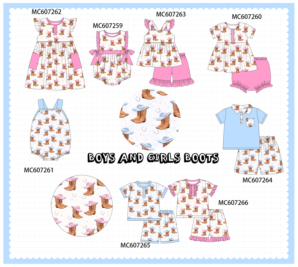 PO99 Pink&blue boots print collection
