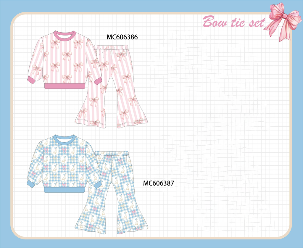 PO95 Pink&blue bow duck print collecton - ETA early December to LC