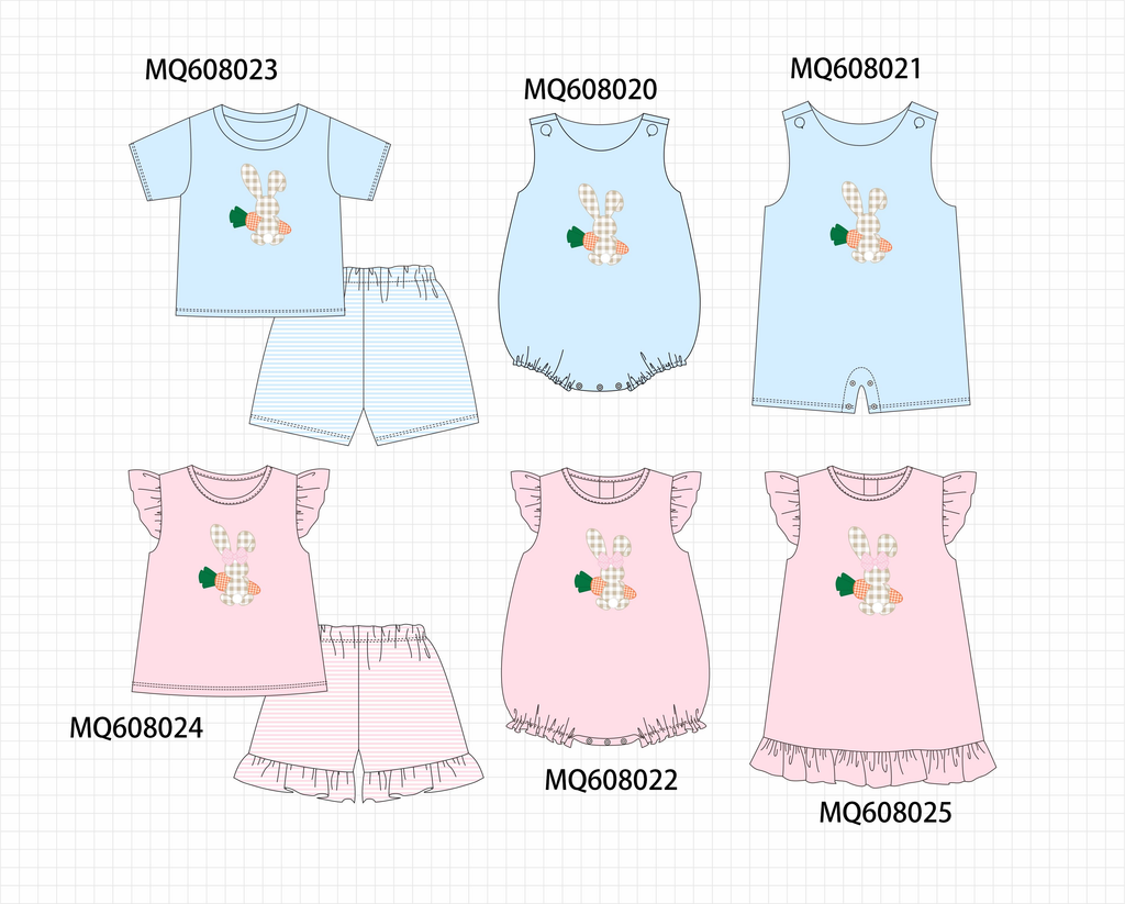 ETA MARCH 2026-po103 Pink&blue easter bunny carrot applique collection