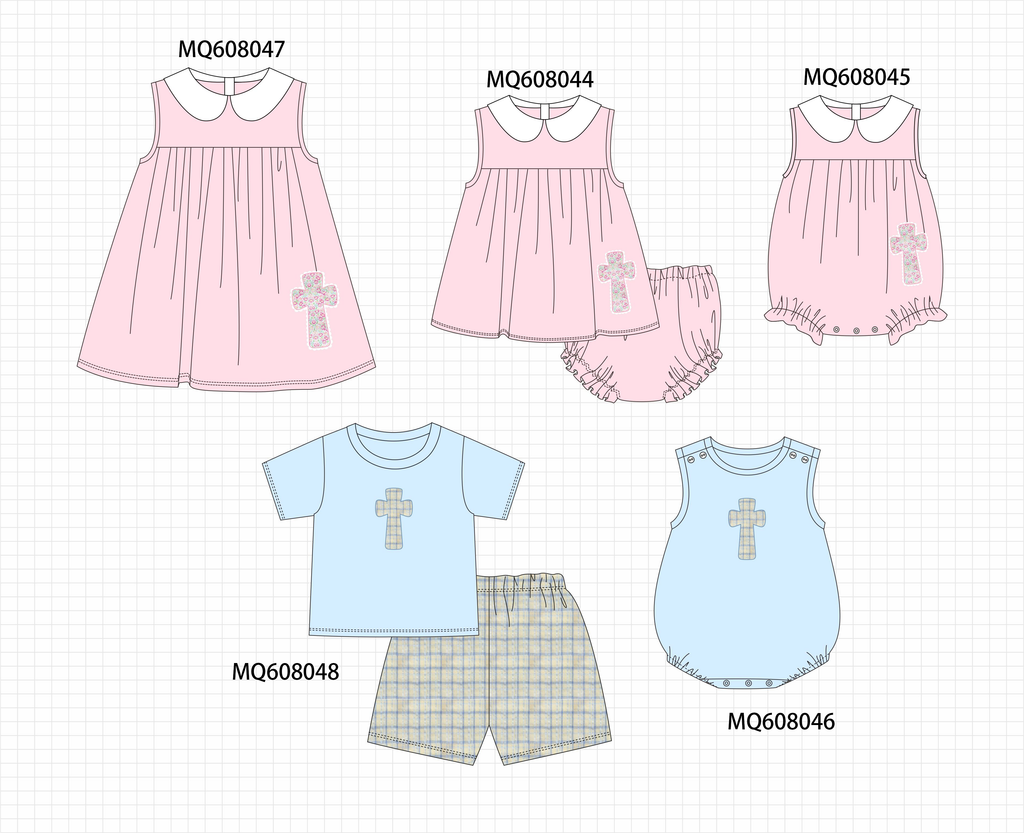 ETA MARCH 2026-po103 Pink&blue easter cross embroidery collection
