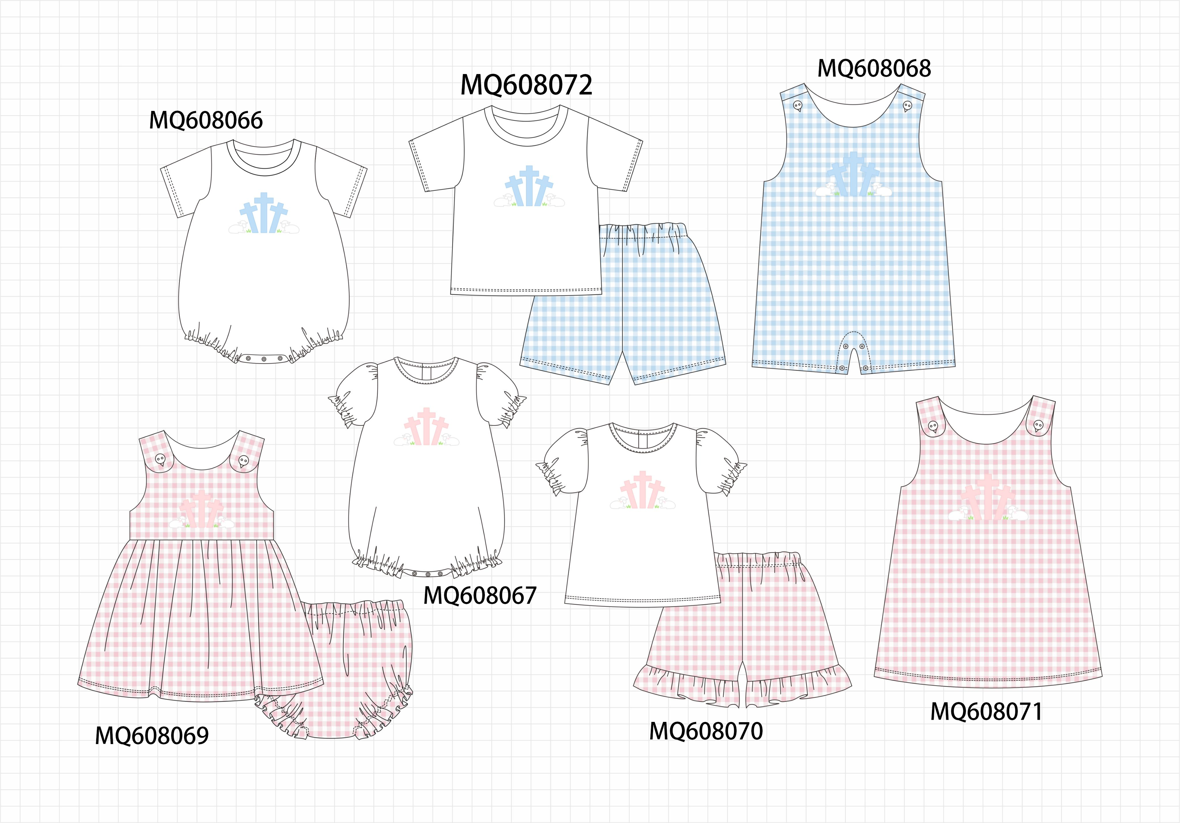 ETA MARCH 2026-po103 Pink&blue gingham cross sheep collection