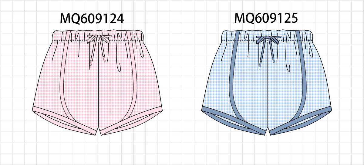 PO106 Pink&blue gingham shorts - ETA APRIL