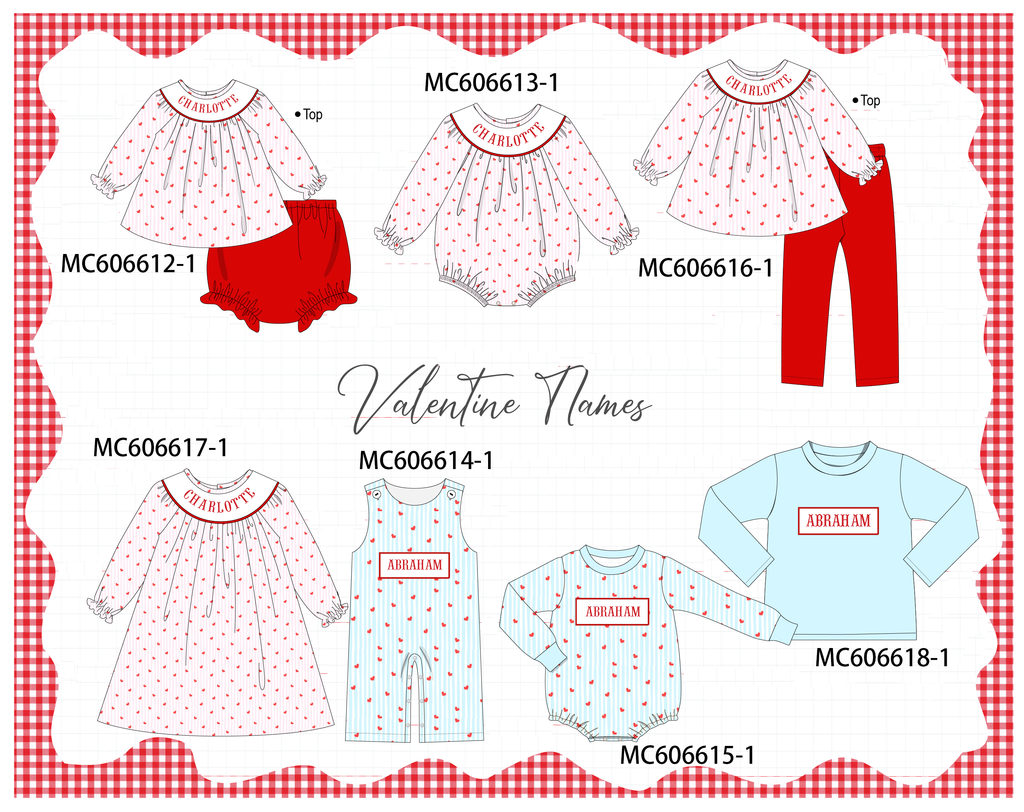 PO96 Pink&blue heart monogram embroidery collection - ETA December to LC