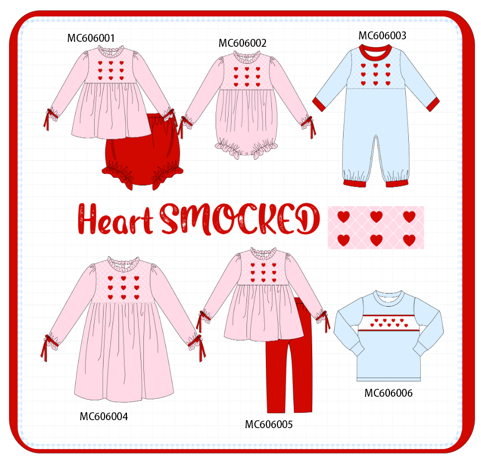 PO95 Pink&blue heart smocked collection - ETA early December to LC