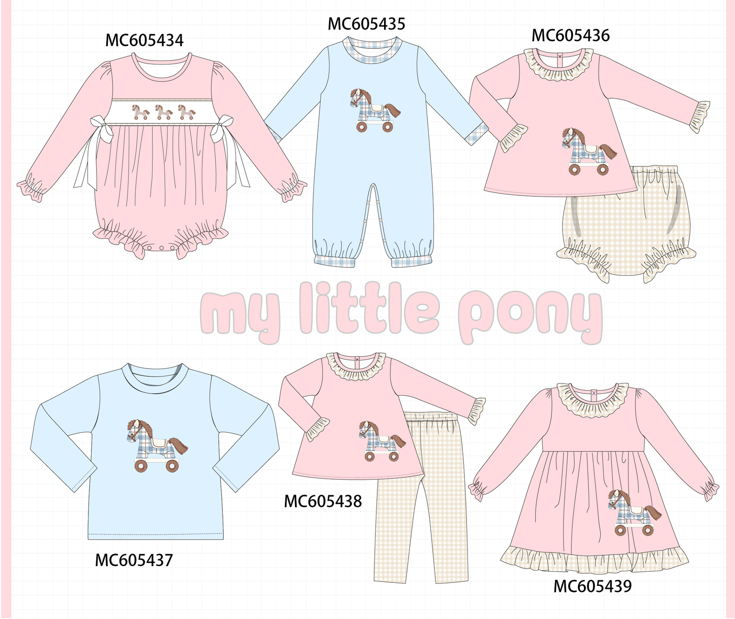 PO93 Pink&blue pony embroidery collection - ETA mid-Novemer to LC