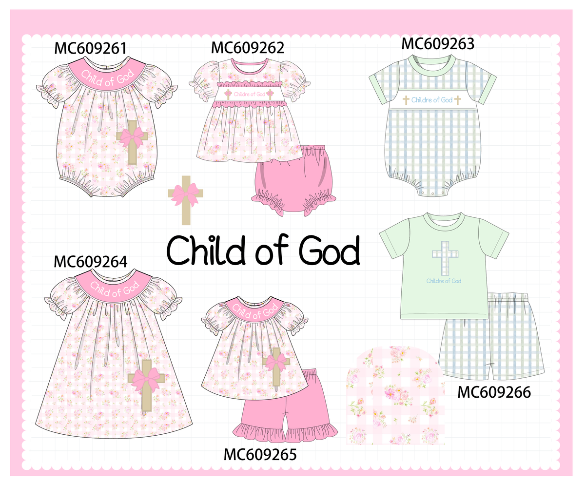 ETA MARCH 2026-po104 Pink child of god embroidery cross floral collection