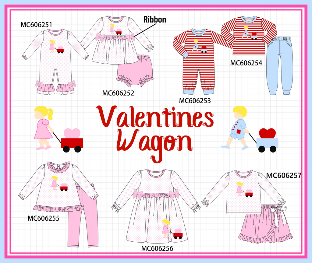 PO95 Pink heart wagon applique collection - ETA early December to LC