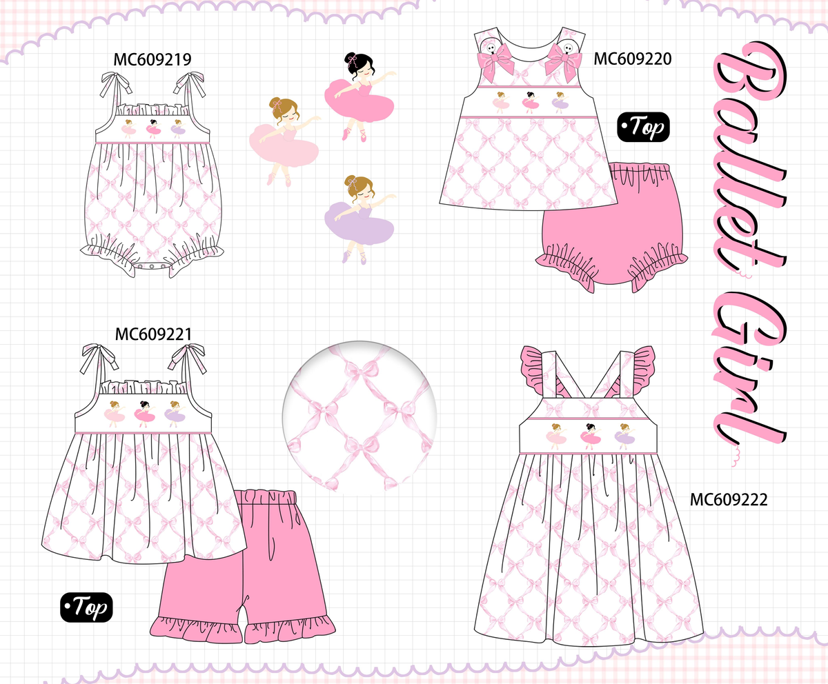 ETA MARCH 2026-po104 Pink ballet girl embroidery bow collection