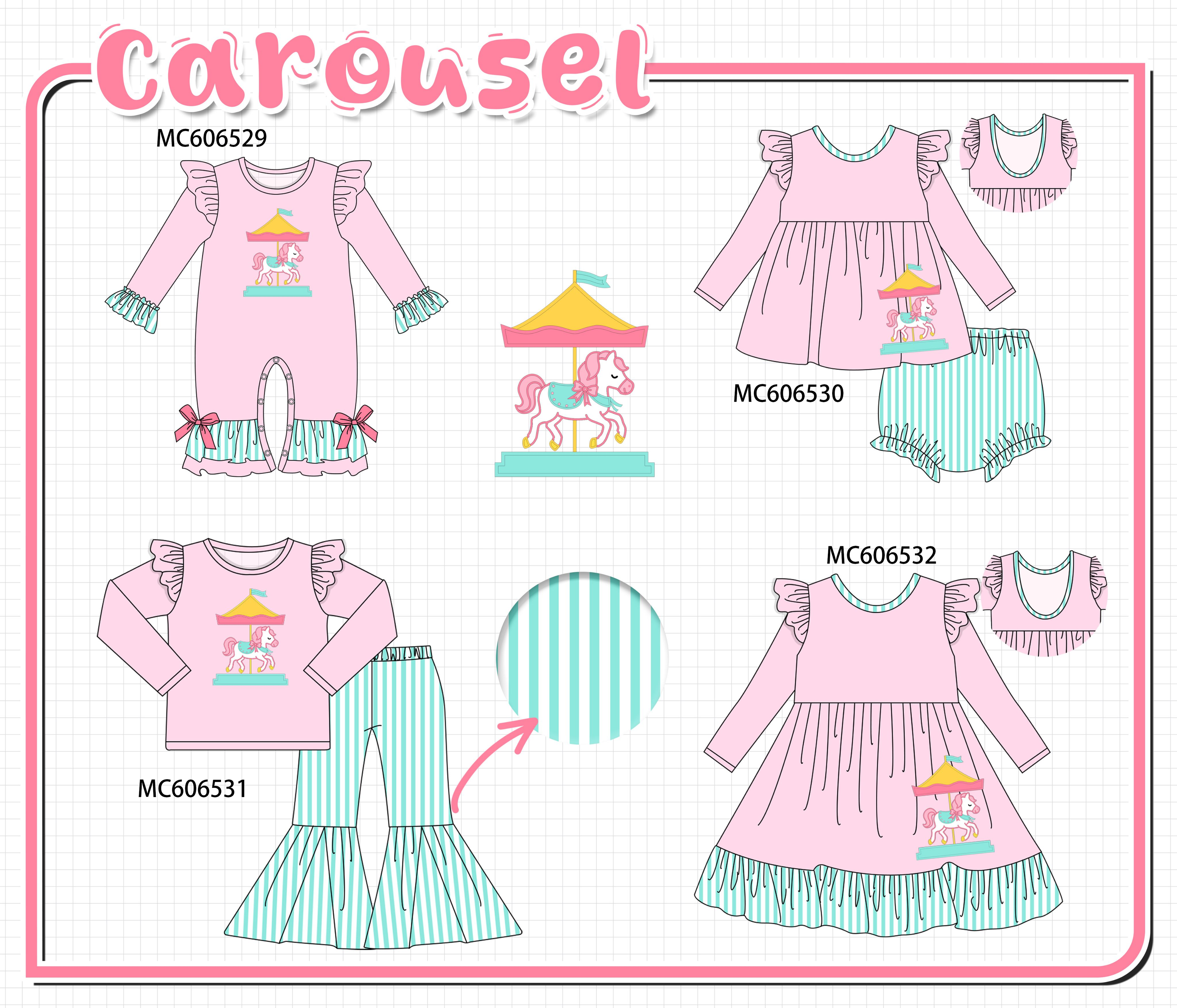 PO96 Pink carousel applique stripe collection - ETA December to LC