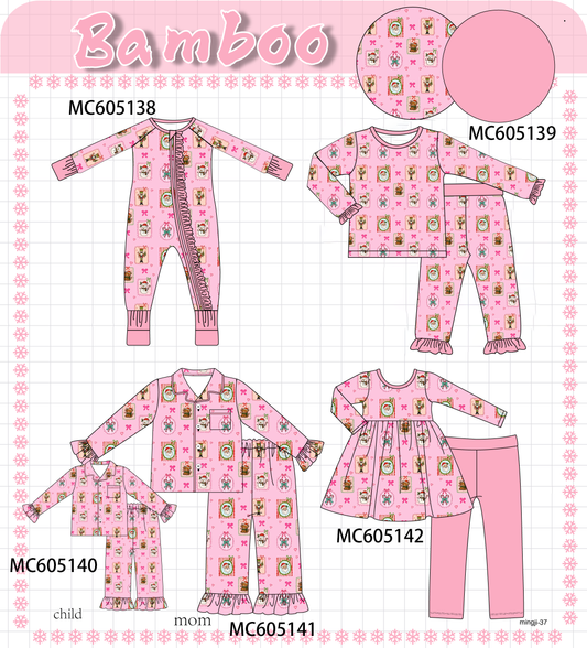 PO92 Pink christmas snowman bamboo collection- ETA early November to LC