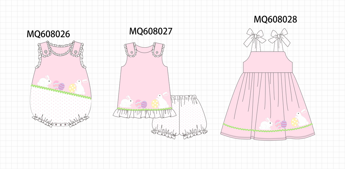 ETA MARCH 2026-po103 Pink easter bunny egg ruffle collection
