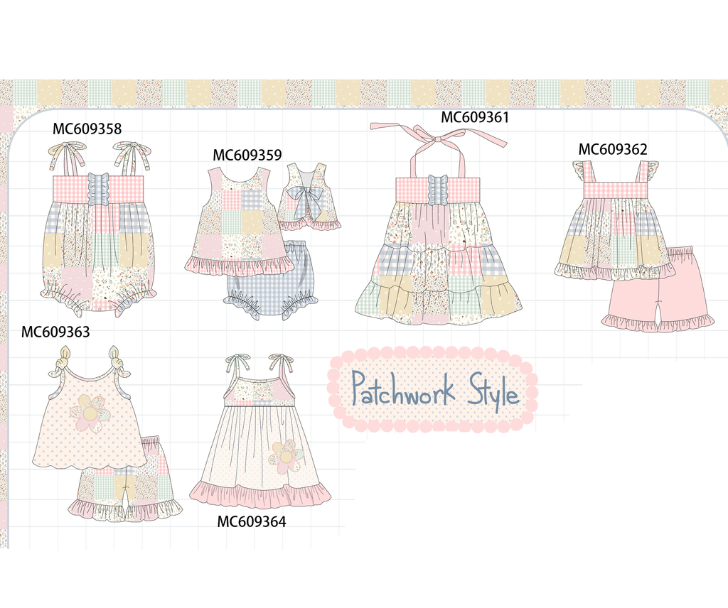 ETA MARCH 2026-po104 Pink floral patchwork ruffle collection 1
