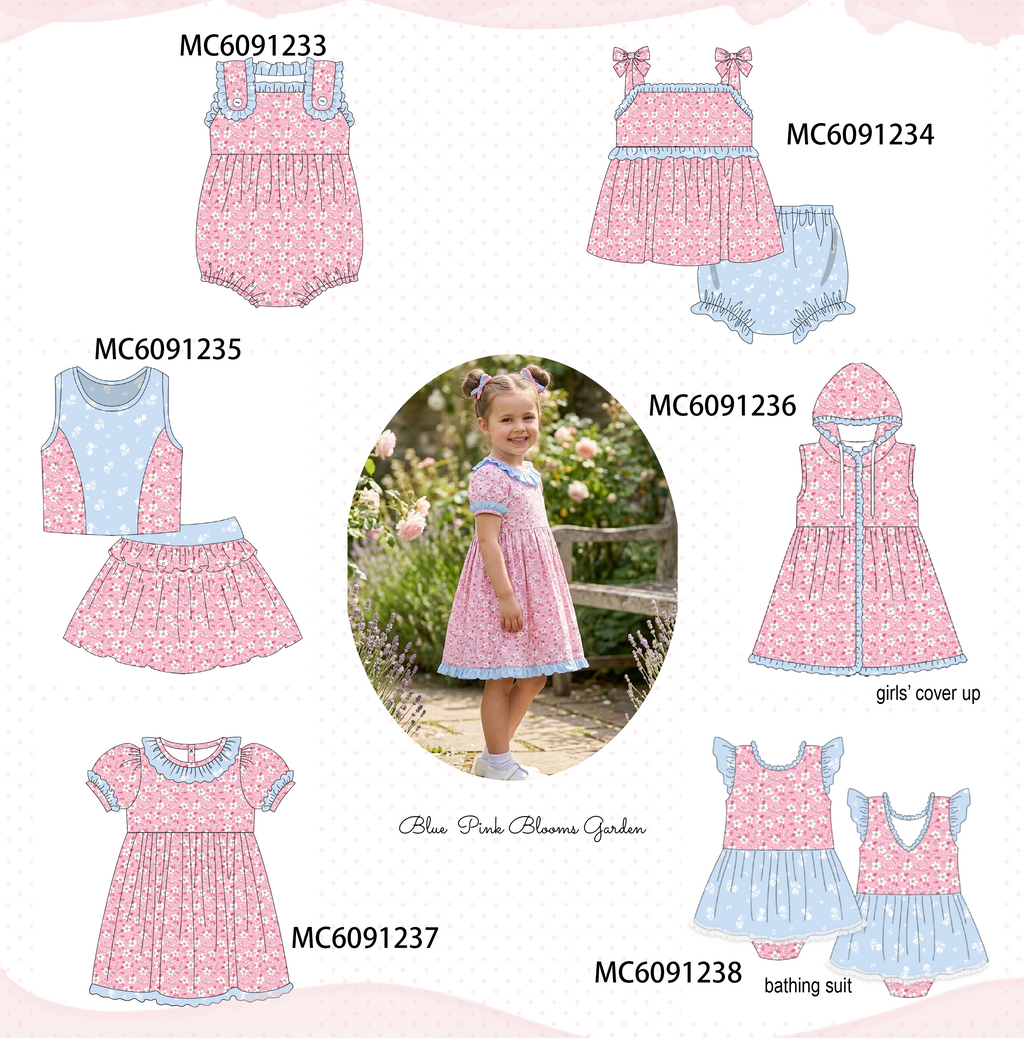 PO107 Pink flroal print ruffle collection  ETA MARCH