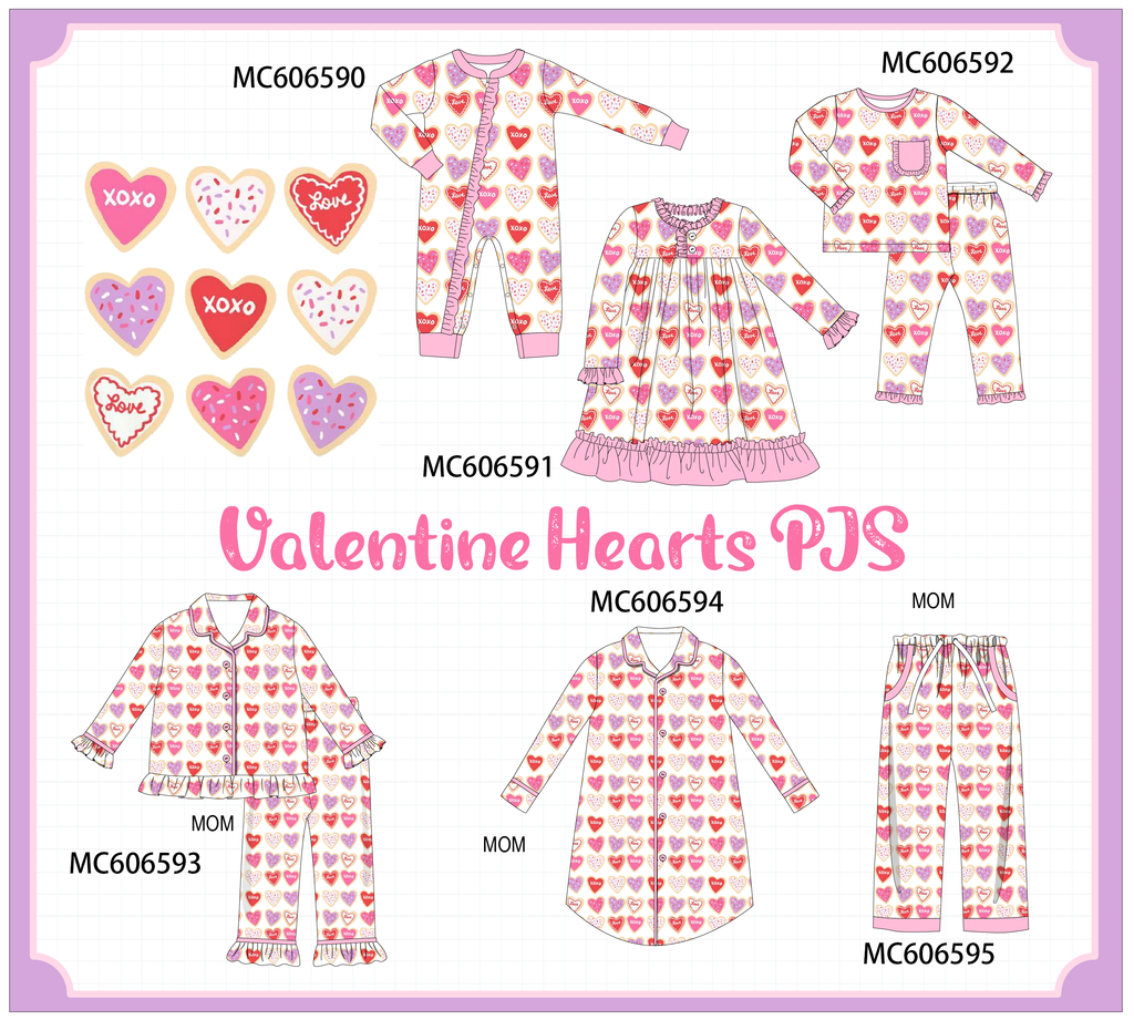 PO96 Pink heart print pajama collection - ETA December to LC