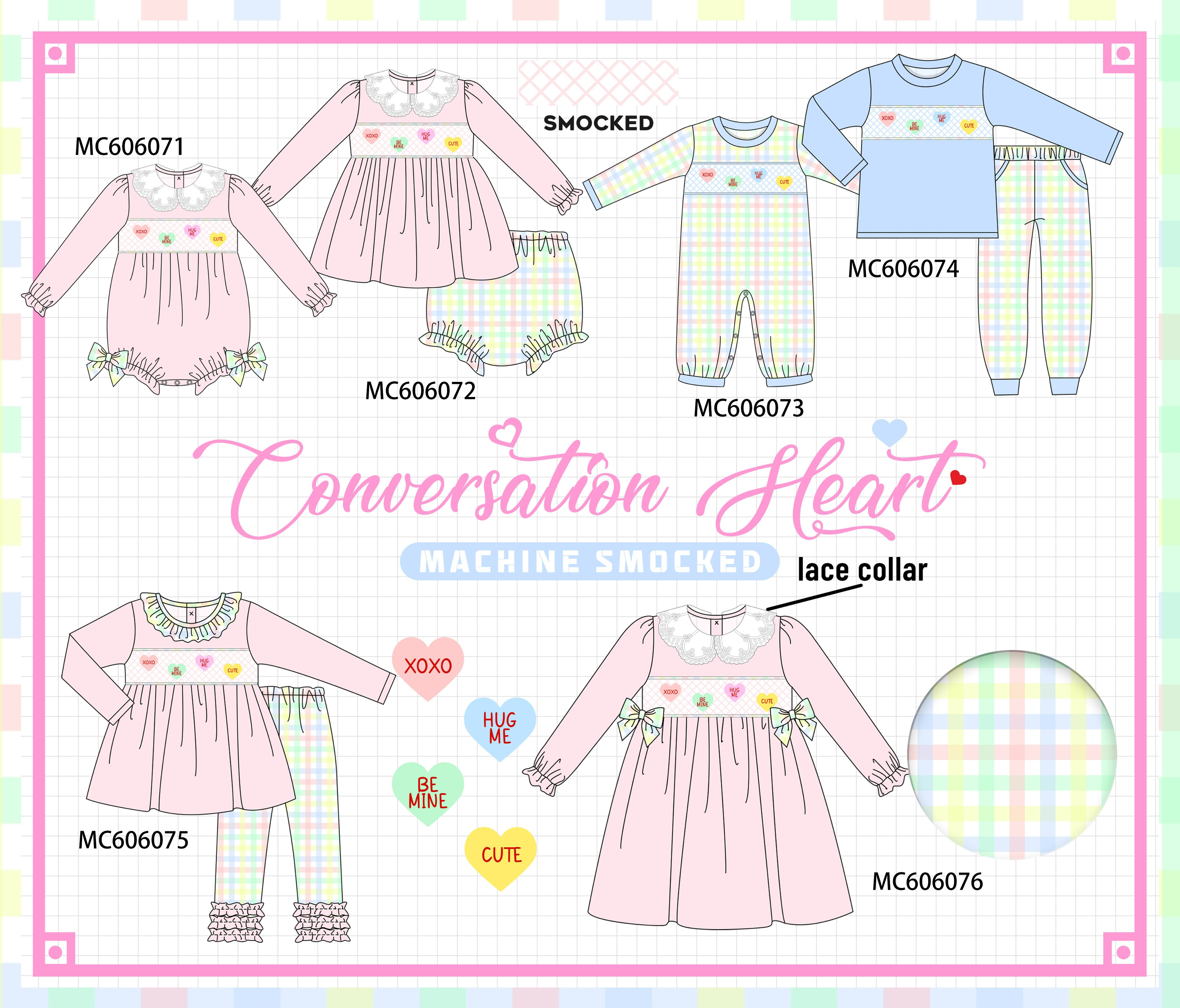 PO95 Pink heart smocked plaid collection - ETA early December to LC