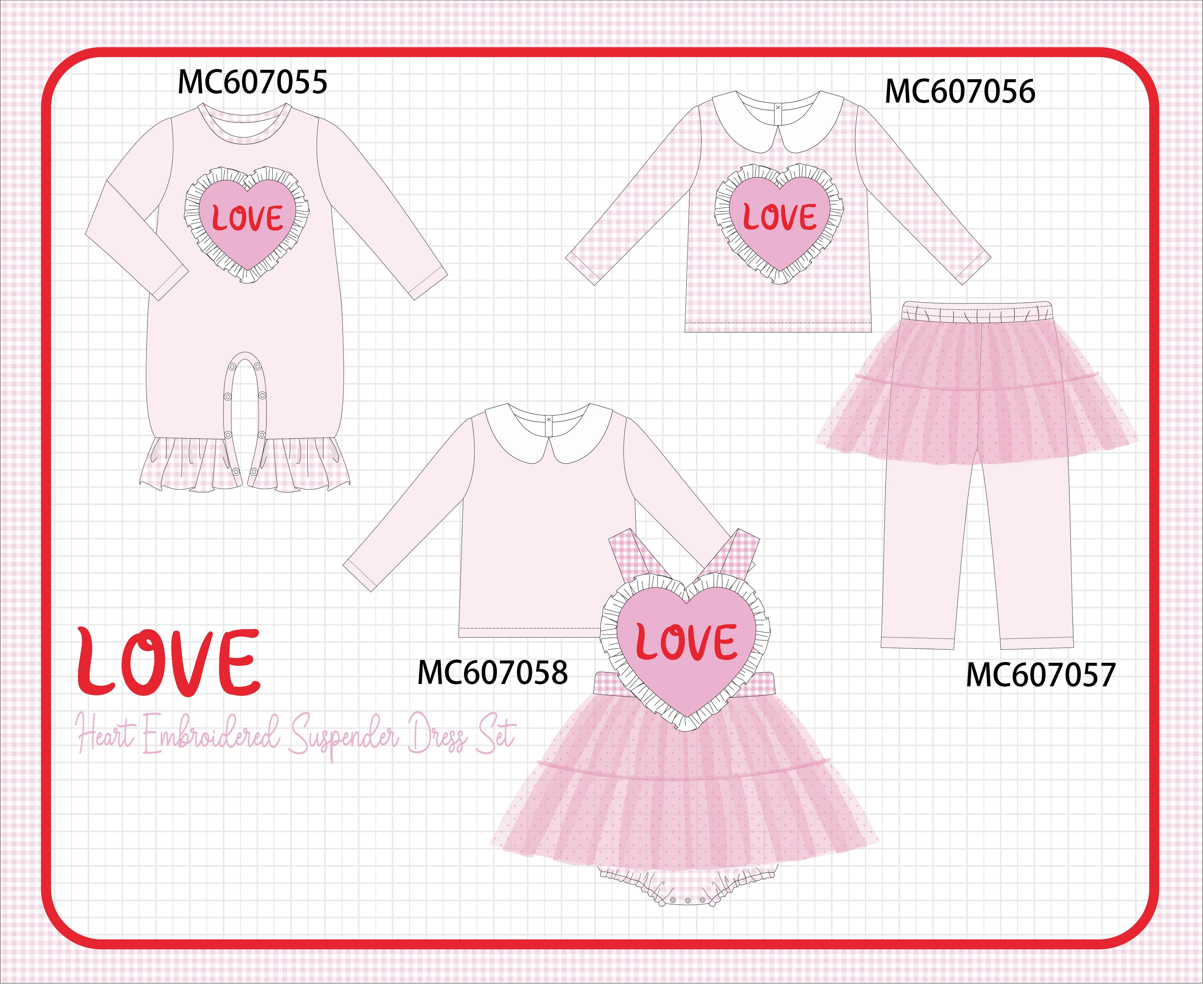 PO98 Pink love heart embroidery ruffle collection  - ETA January to LC
