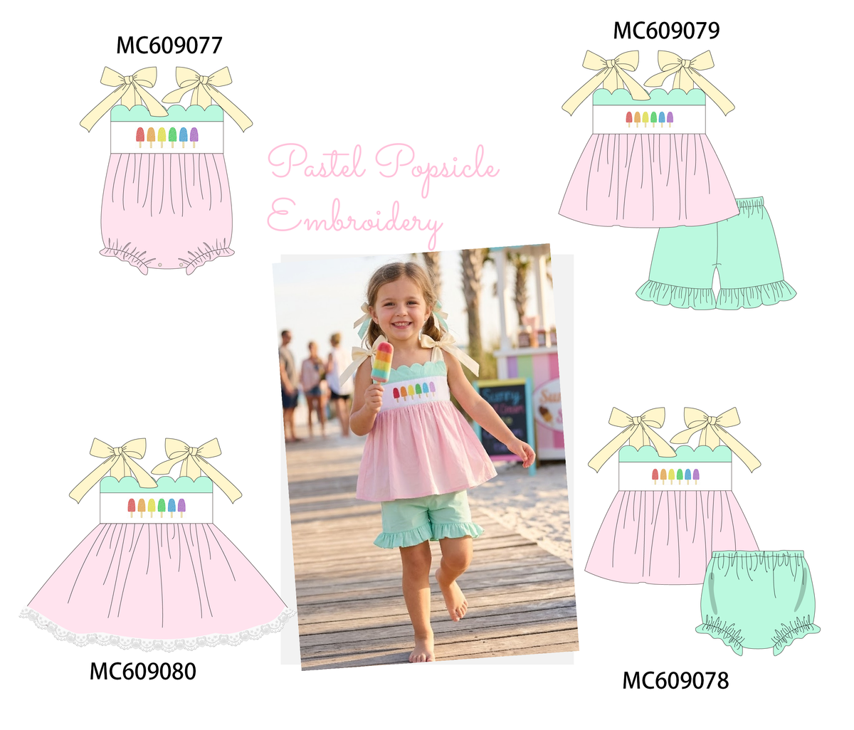 ETA MARCH 2026-po104 Pink popsicle embroidery scalloped collection