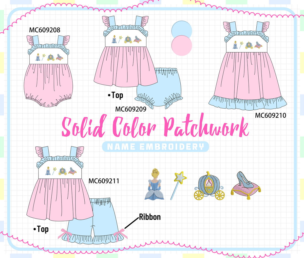 ETA MARCH 2026-po104 Pink princess pumpkin embroidery ruffle collection