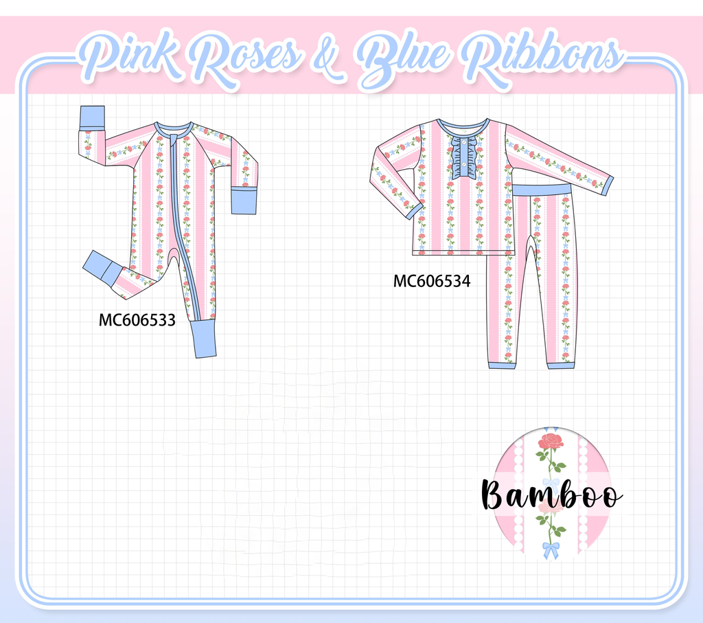 PO96 Pink rose print bamboo collection - ETA December to LC