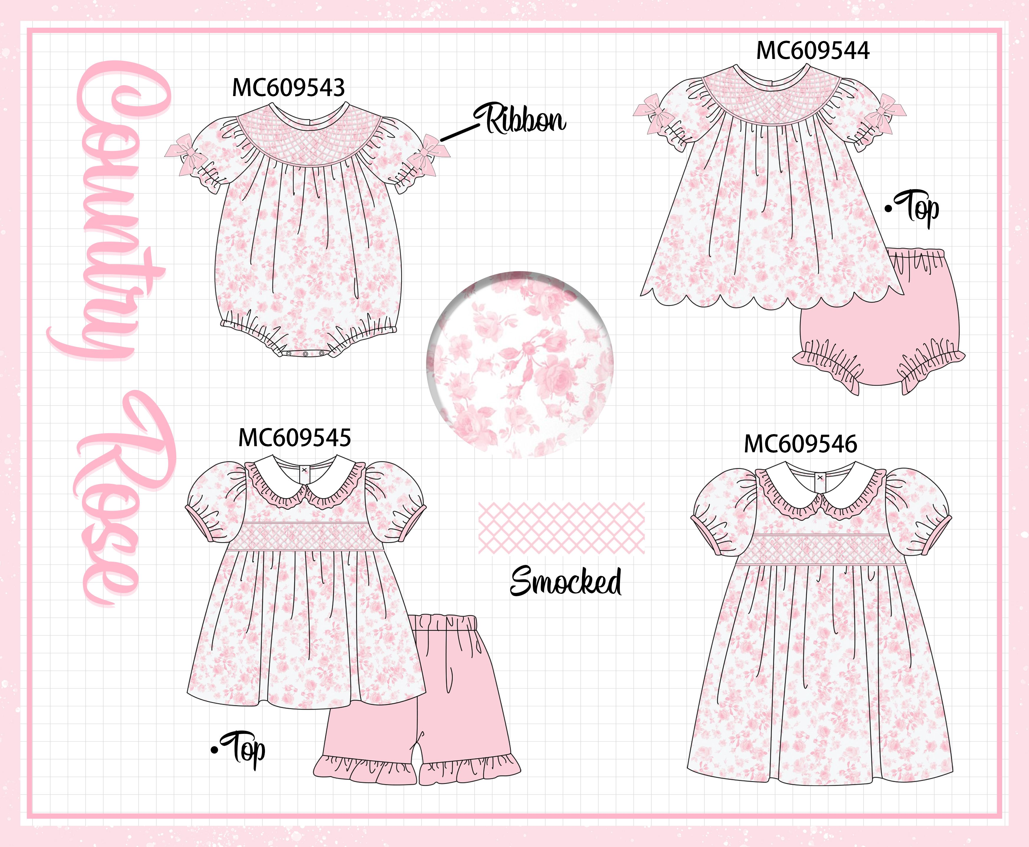 ETA MARCH 2026-po104 Pink rose smocked collection