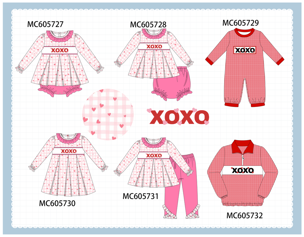 PO95 Pink valentine's day XOXO embroidery collection - ETA early December to LC