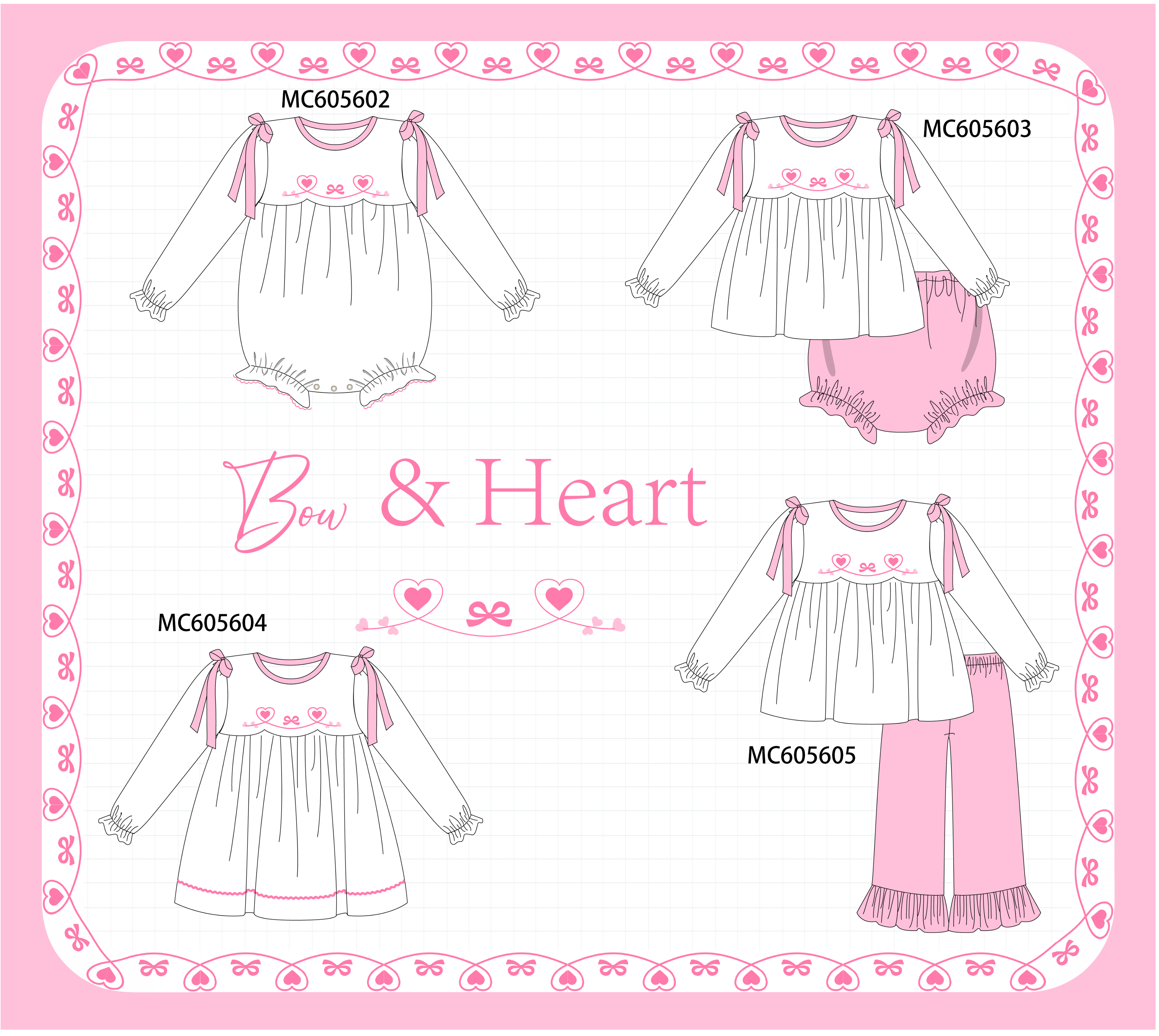 PO95 Pink valentine's day bow heart collection - ETA early December to LC