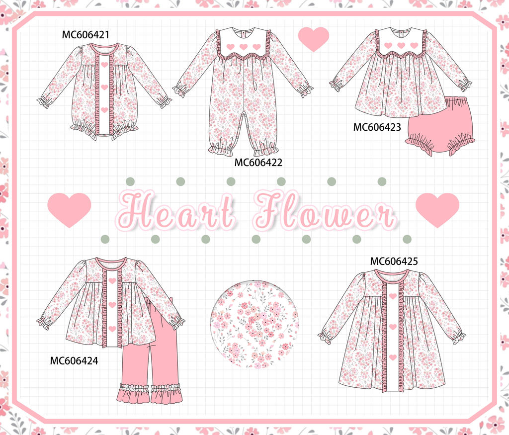PO96 Pink valentine's day heart floral collection - ETA December to LC