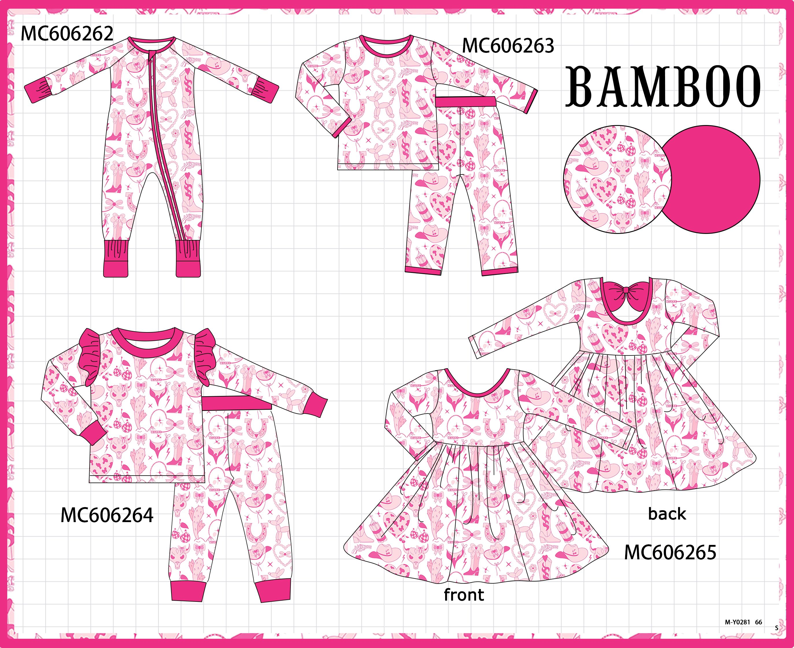 PO95 Pink western heart bow bamboo collection - ETA early December to LC