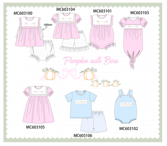 PO83 Pumpkin with bow embroidery collection (eta August)