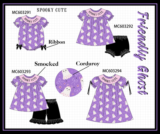 PO83 Purple halloween spooky cute smocked collection (eta August)