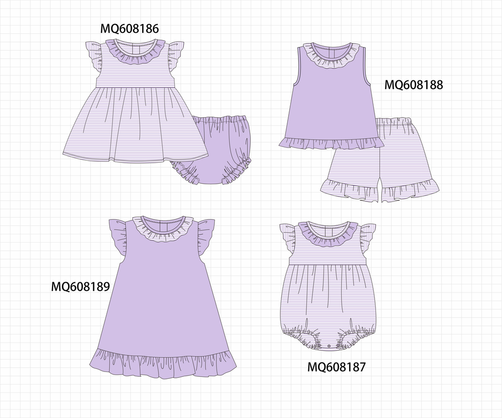 ETA MARCH 2026-po103 Purple stripe ruffle collection