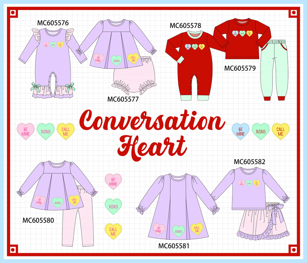 PO95 Purple valentine's day heart applique stripe collection - ETA early December to LC