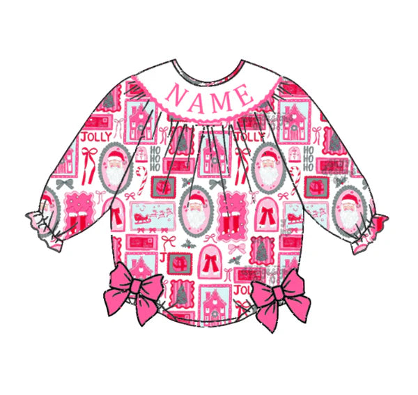 Pink Christmas Machine Smock - ETA Early October