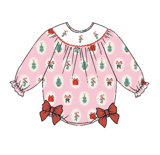 Light Pink Christmas Machine Smock (Non Custom)- ETA Early October