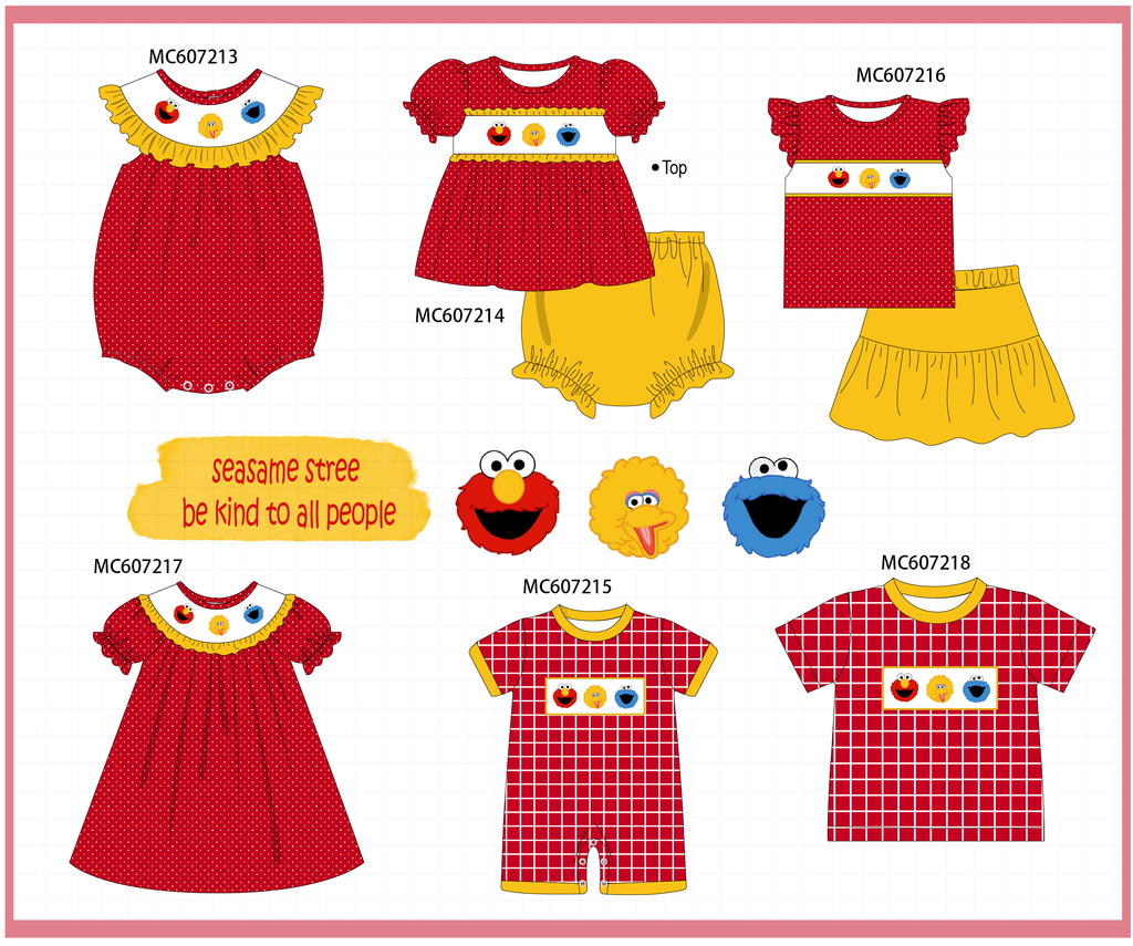 PO99 Red Sesame Street embroidery collection