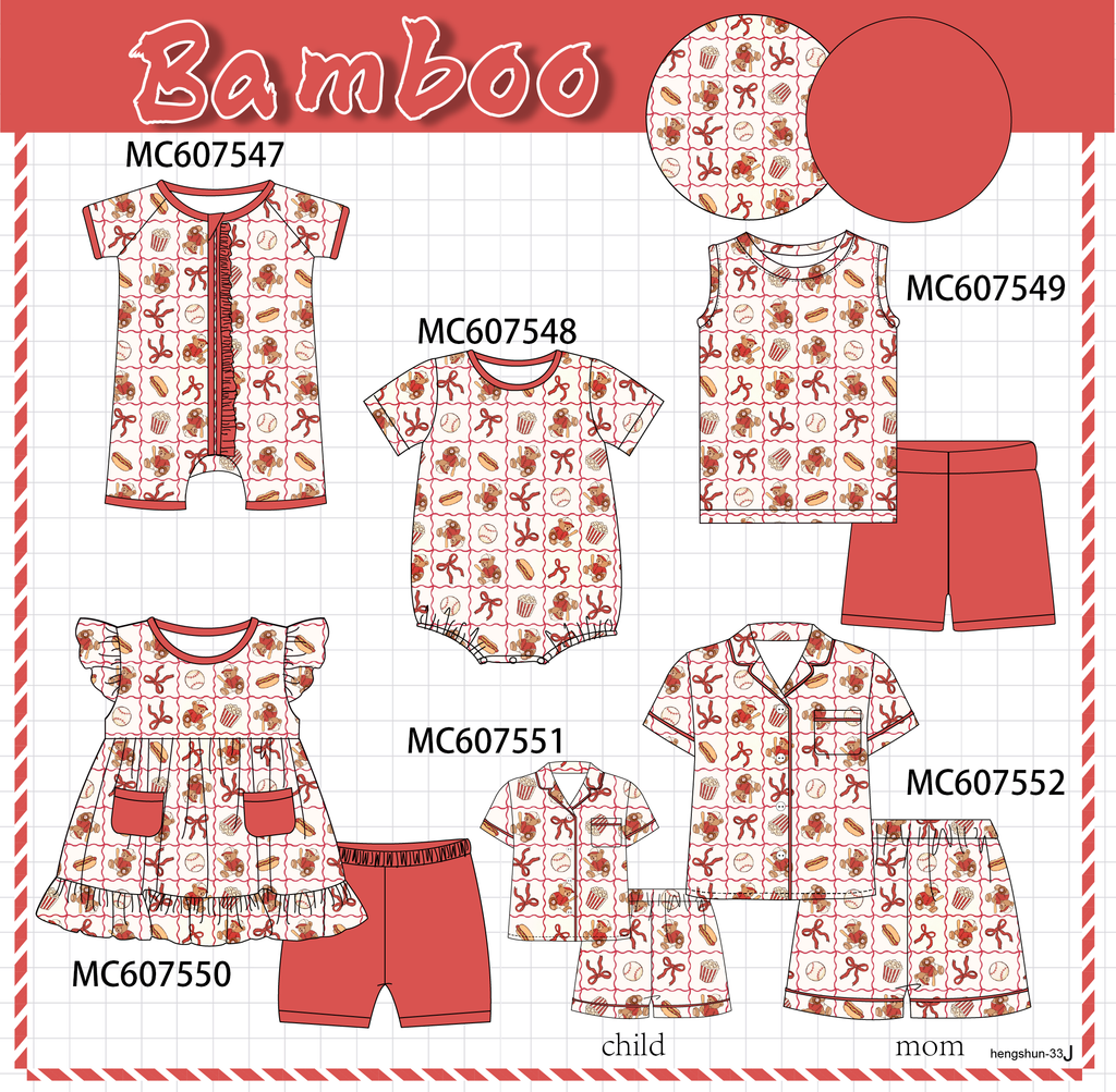PO99 Red baseball bear bamboo collection