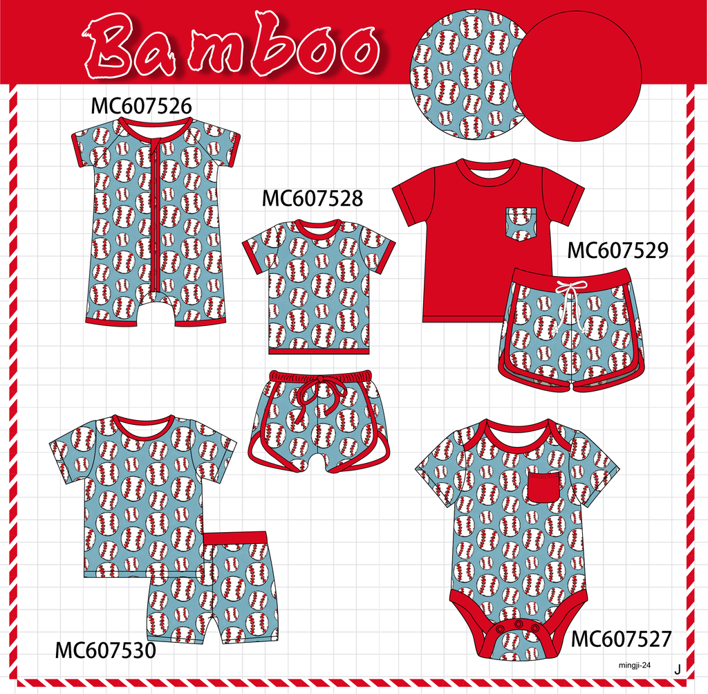 PO99 Red blue baseball bamboo collection