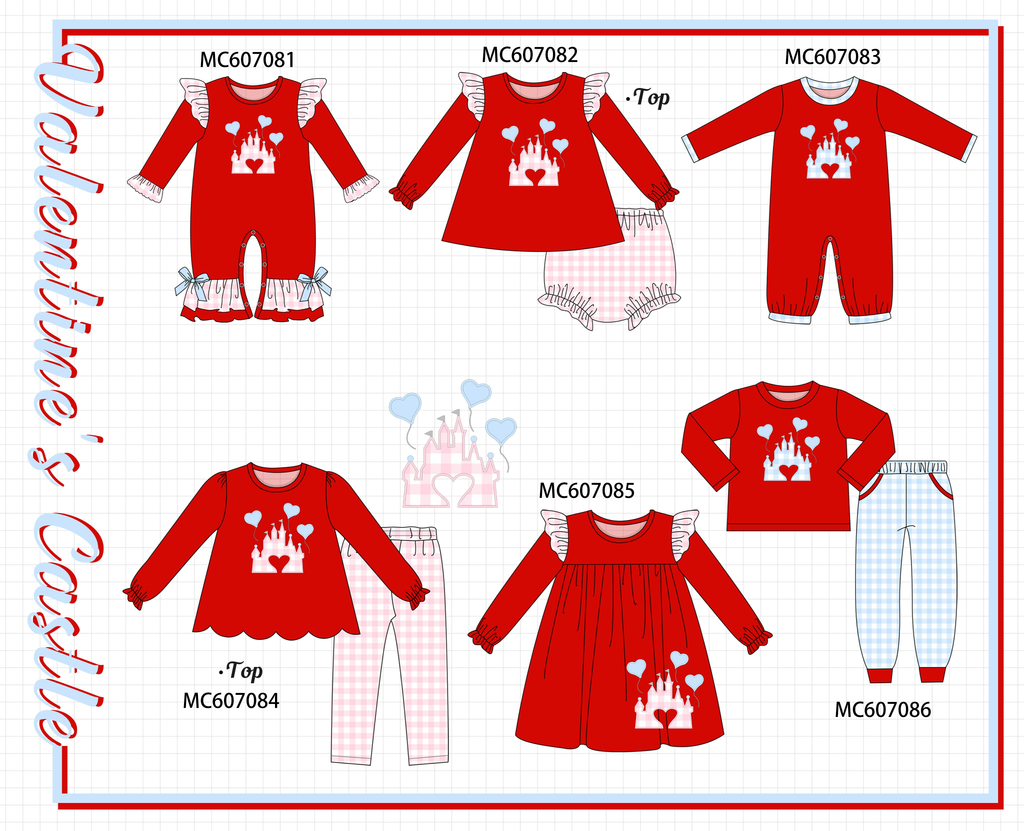 PO98 Red castle heart applique collection  - ETA January to LC