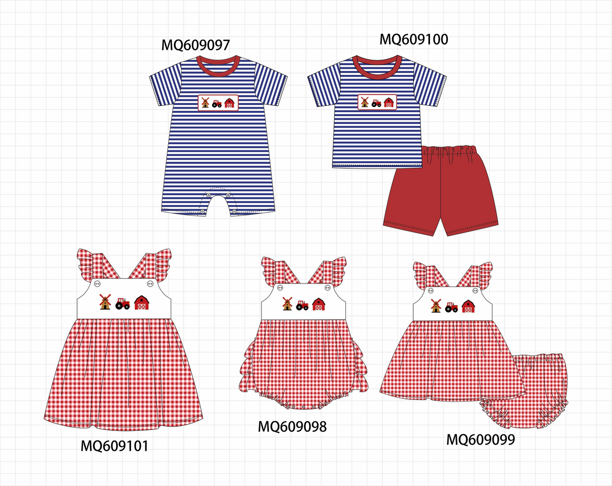 PO106 Red farm embroidery gingham collection - ETA APRIL