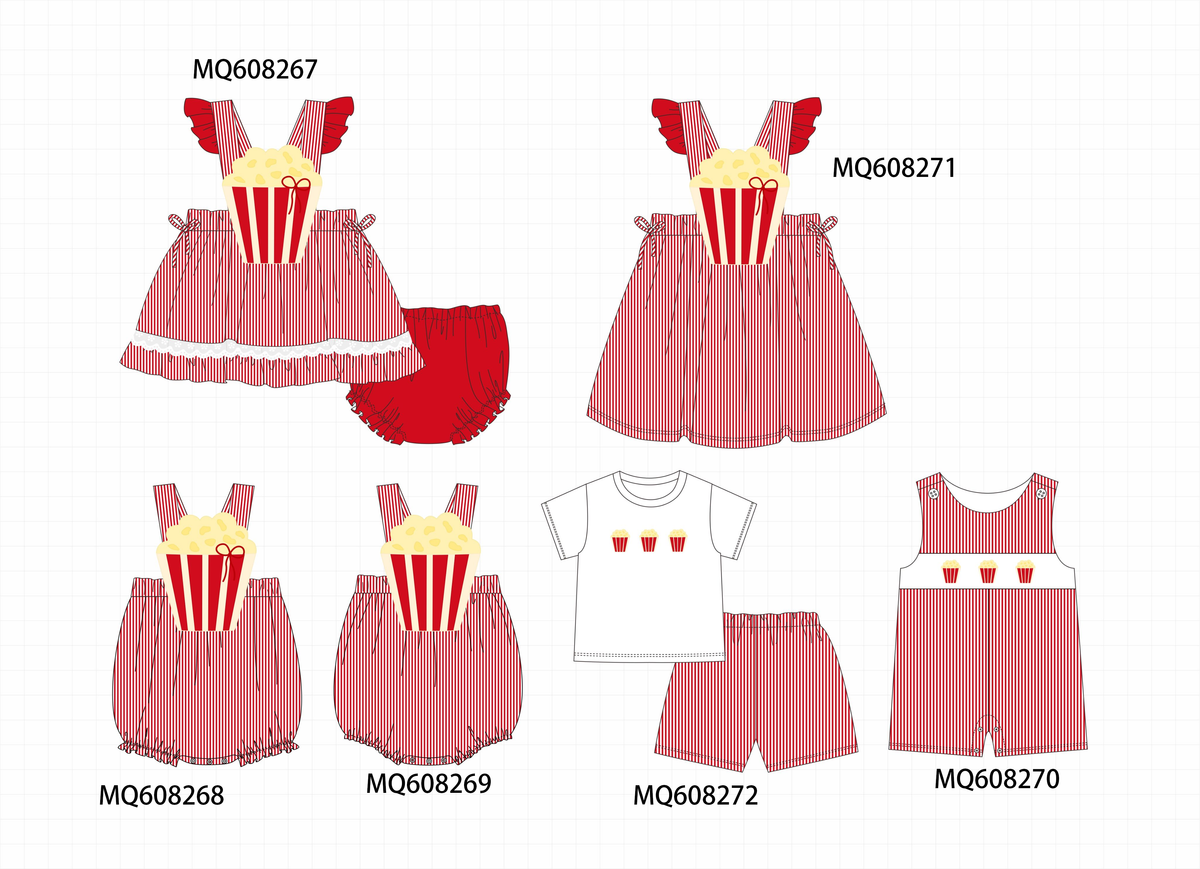 ETA MARCH 2026-po103 Red popcorn applique stripe collection