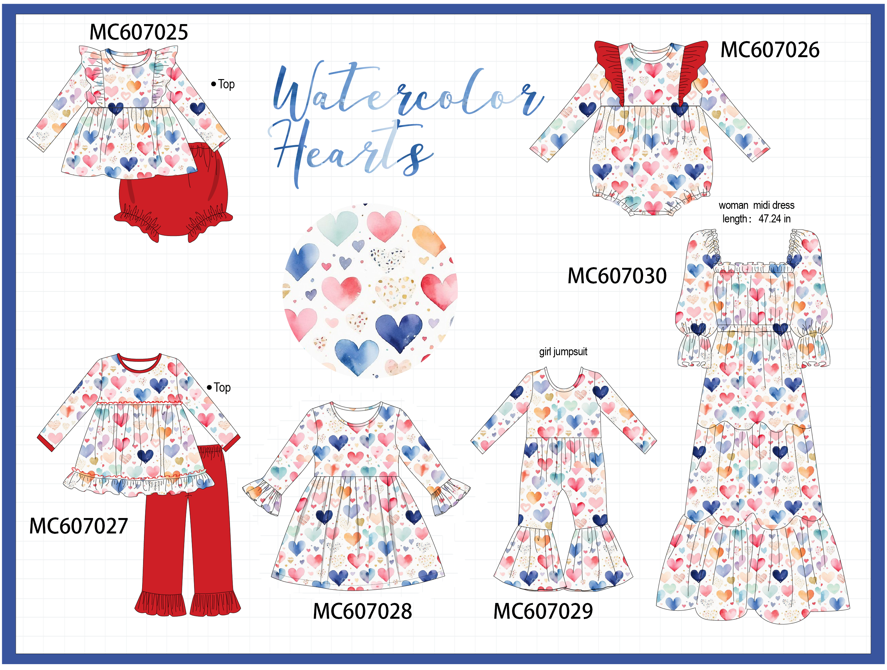 PO98 Red valentine's day heart print collection  - ETA January to LC